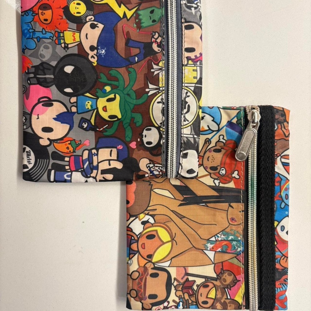 Tokidoki multi coloured pouches